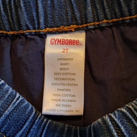 Gymboree girls size 2T Peruvian Doll jean skirt with embroidered flowers - Picture 3 of 3
